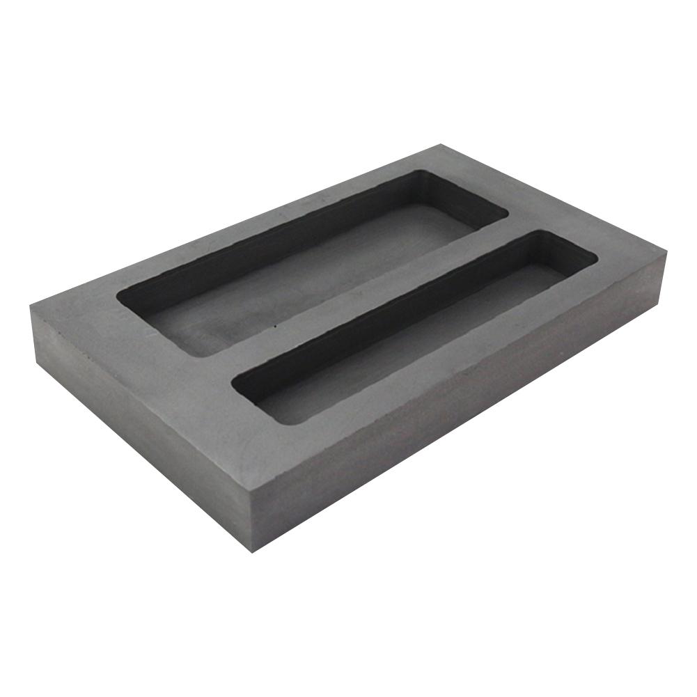 Grote Graphite Casting Baarvorm Voor Goud Zilver Koper Smelten Casting Raffinage Schroot Bar Smeltkroes Tool Onderdelen: 2 holes
