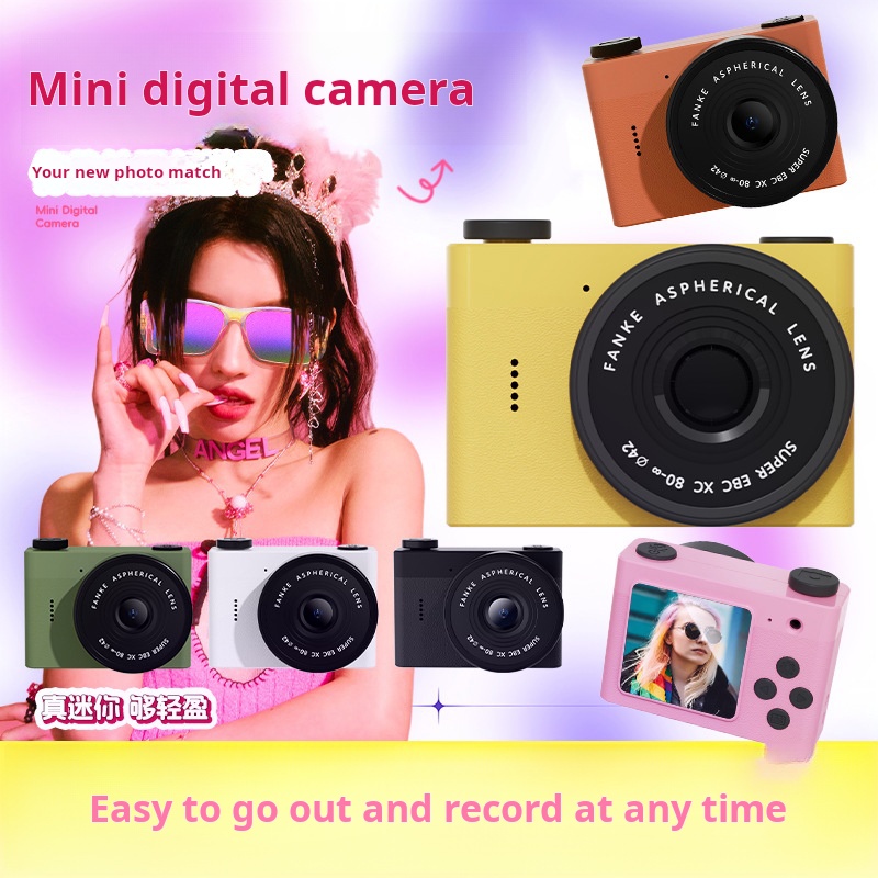 Nueva cámara digital para niños con cámaras duales delanteras y traseras, cámara de bolsillo portátil, mini cámara digital retro, de vacaciones