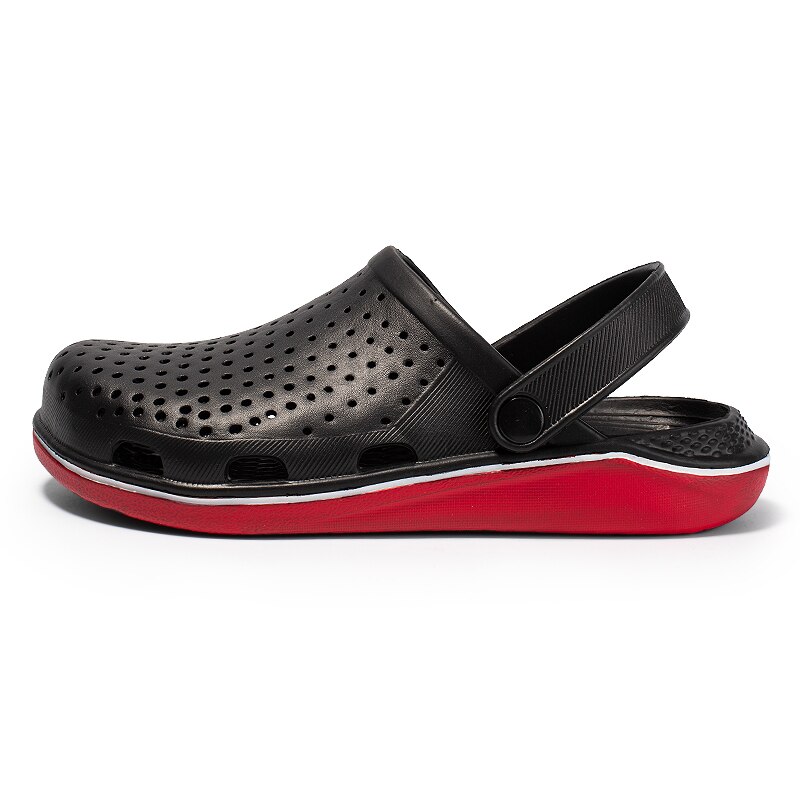 Mannen Sandalen Crocks Literide Gat Schoenen Crok Rubber Klompen Voor Mannen Unisex Tuin Schoenen Crocse Adulto Cholas Hombre Mannen Sandalen: Black / 44