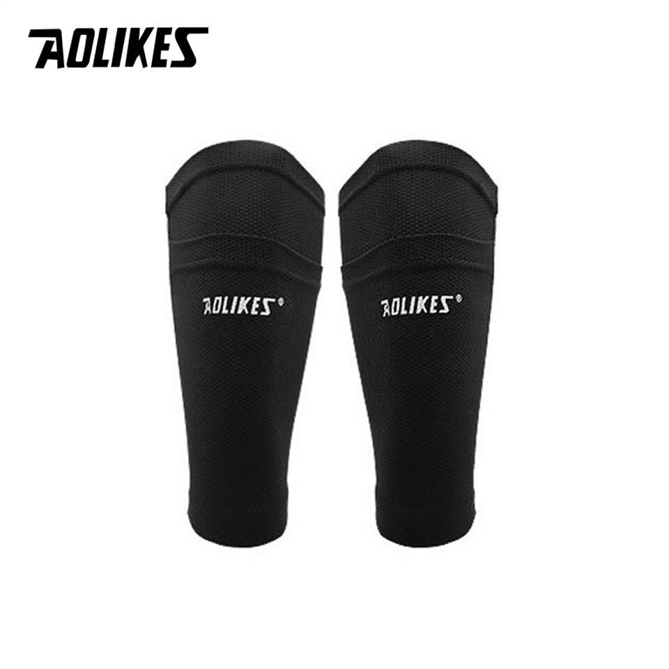 Fútbol pie protección Shin guardia calcetines con bolsillo de fútbol espinilleras pierna mangas apoyo adulto becerro Calcetines: Black / L