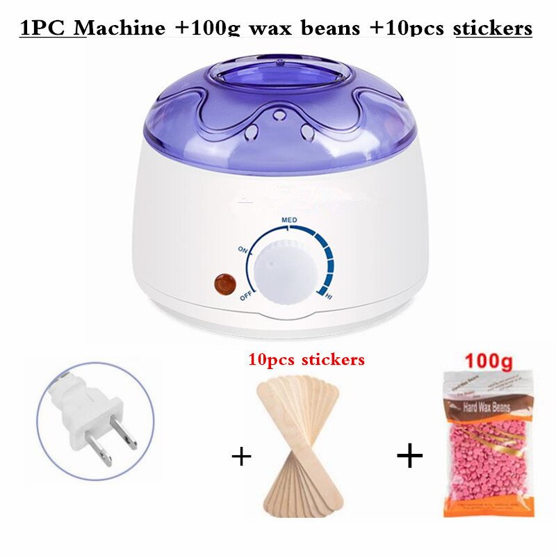 Cera eléctrica para depilación, calentador de granos de cera, pegatinas de madera, juego de depilación, Kit de depilación, , 10 Uds.