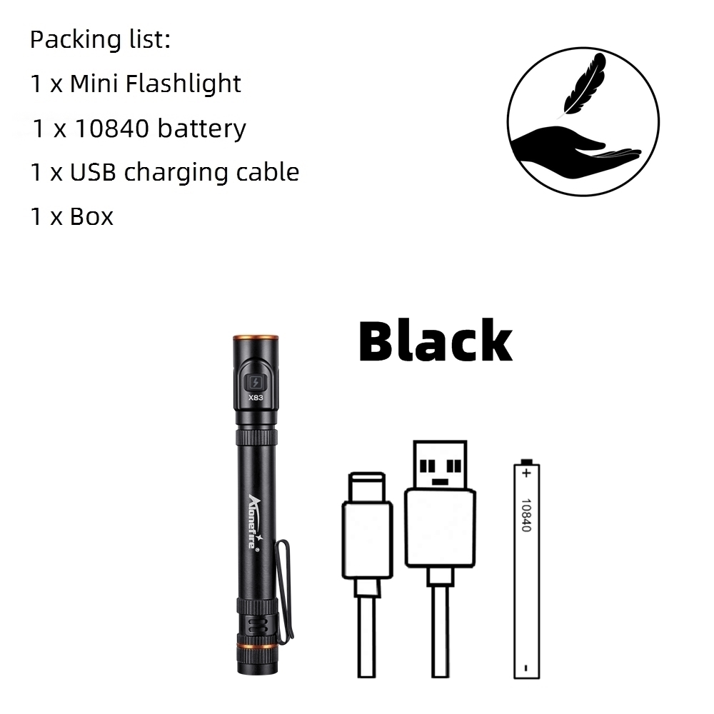 Mini Hohe Helle Led Stift Taschenlampe USB Aufladbare Magnet KÜHLE Stift Clip Taschenlampe Outdoor Camping Wandern Notfall beleuchtung Licht: Blau