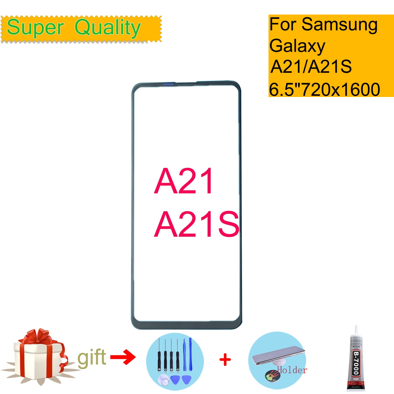 Replacement For Samsung Galaxy A21 A215 / A21S A217 Touch Screen Front Glass Panel LCD Outer Lens A21 A21S Front Glass