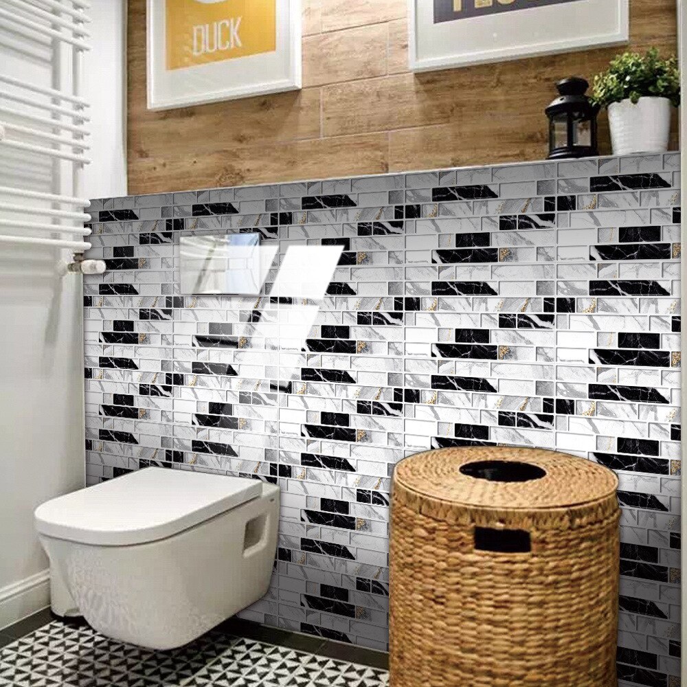 Mosaic Crystal Tile Stickers 3D Wall Sticker Backsplash Kitchen Self-adhesive Tiles Bathroom Wall Stickers Waterproof Home Decor