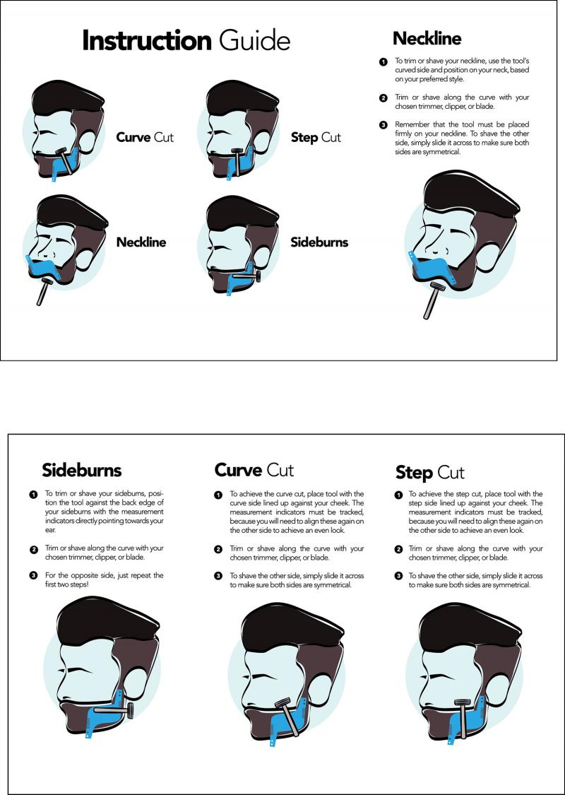 Multifunction Men Beard Shaping Styling Template Comb Black Transparent Men's Beards Combs Beauty Tool For Hair Beard