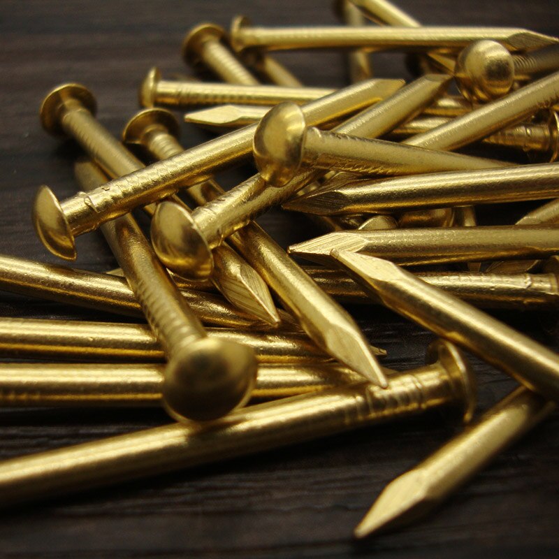 8 10 12 15 18 21 30 35mm møbler fester messing spiker hardware tilbehør små kobberspiker