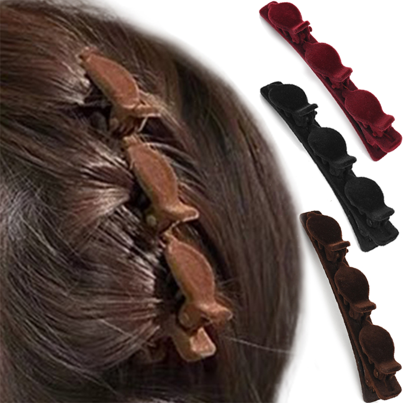Pinza para el pelo flocada, trenza para el pelo, flequillo lateral, horquilla, Clips decorativos, soporte para el cabello roto, pasadores, pasador, accesorios para el cabello