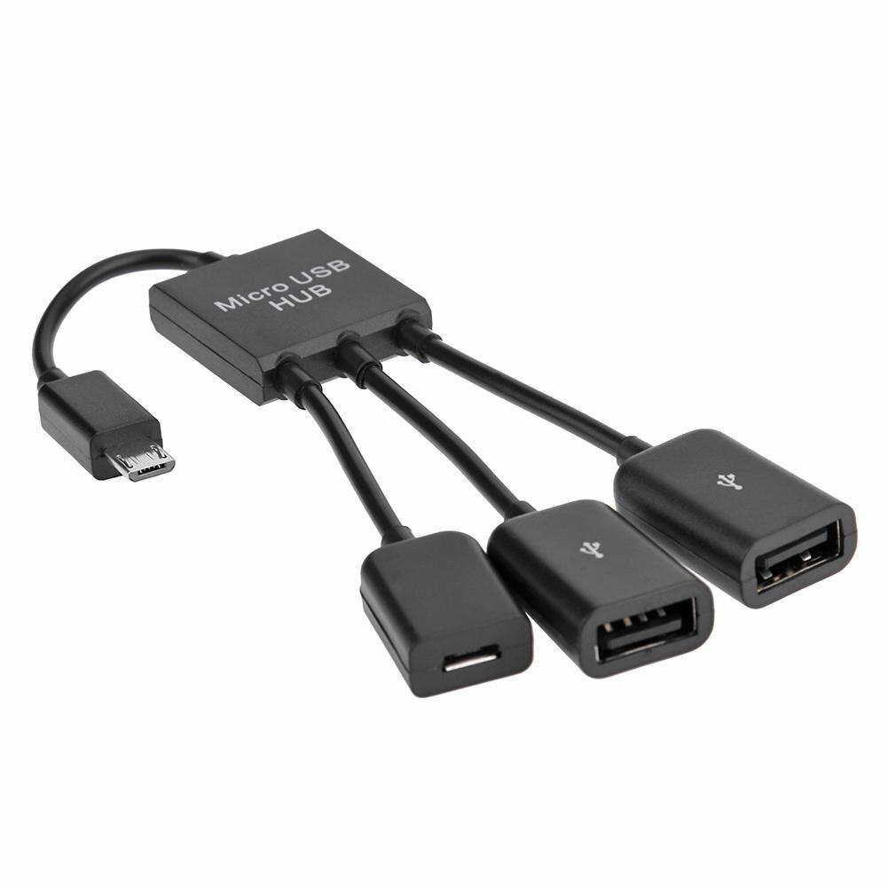 Voor Samsung Nobile Note 2 I9100 I9300 Xoom A500 Micro Usb Otg Hub Hub Ondersteunt Extra Power Via Micro Usb poort