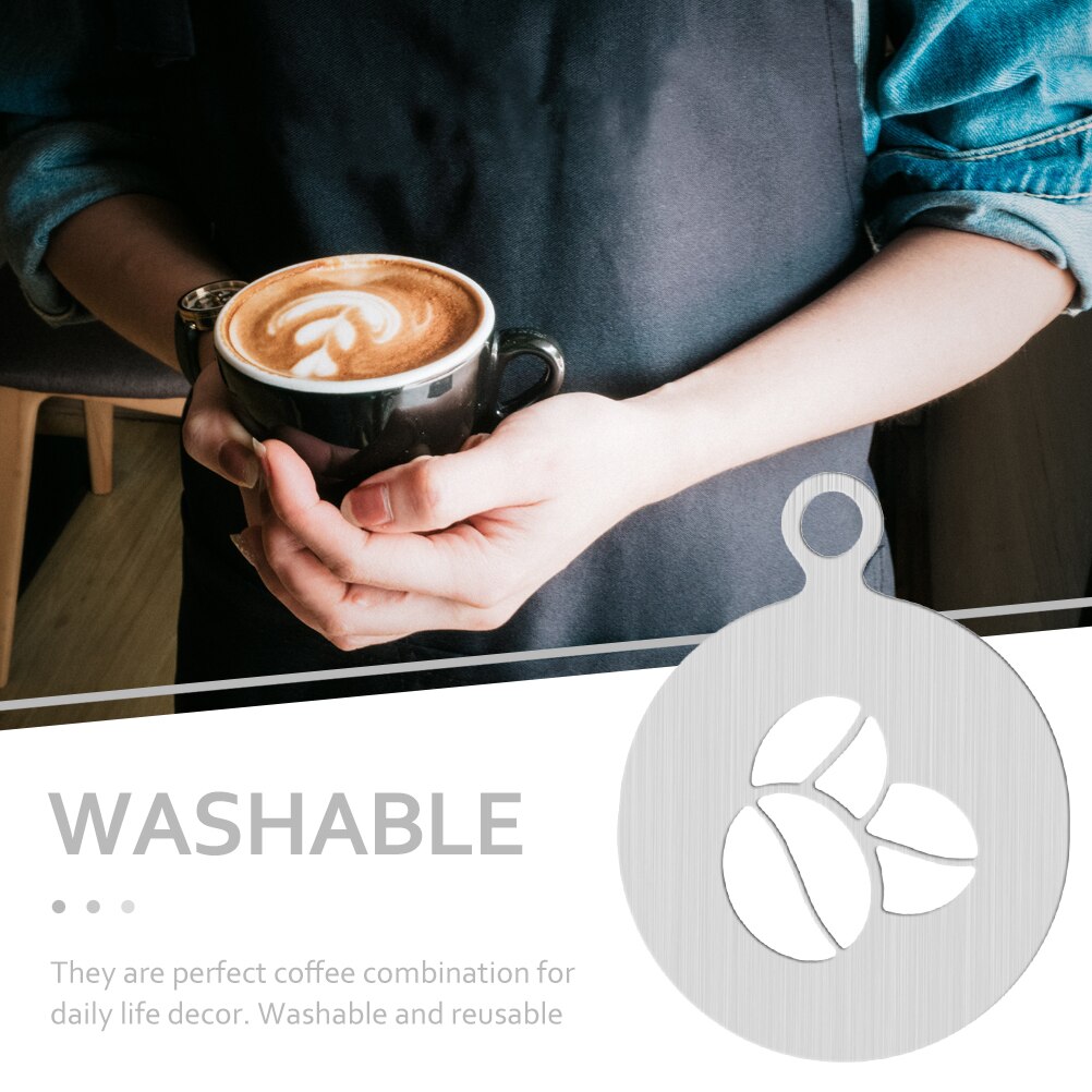 2Pcs DIY Cappuccino Latte Art Template Latte Art Stencils DIY Coffee Templates