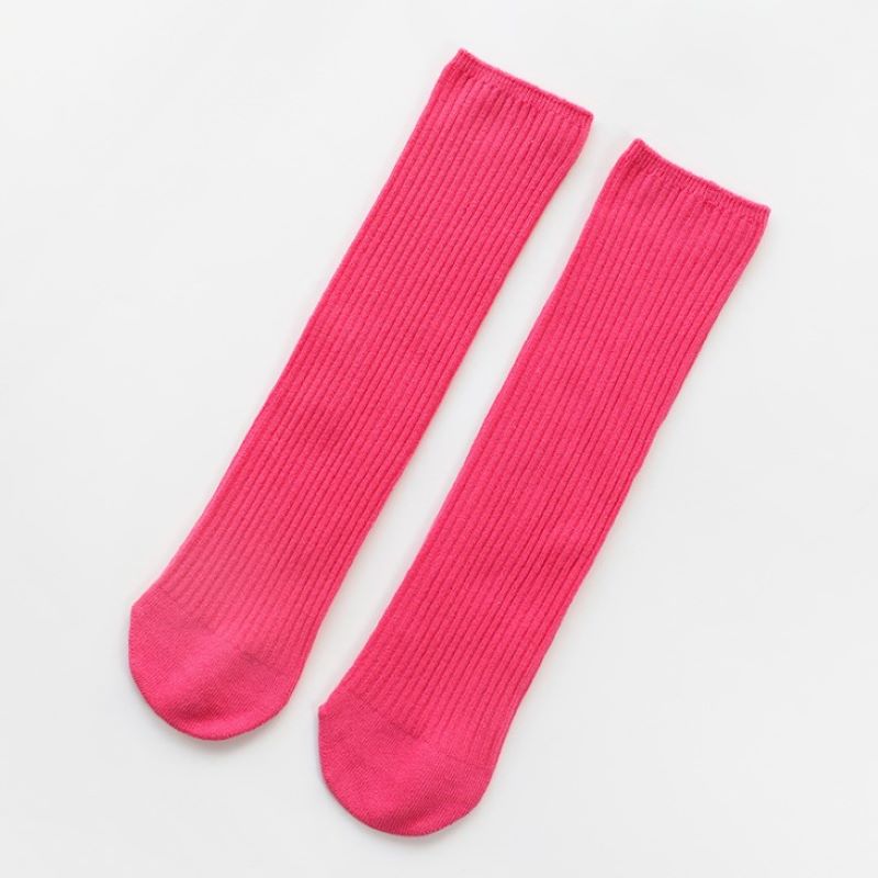 Süssigkeit Farbe Socken mädchen Kniehohe Lange socke einfarbige Socken Junge Mädchen freundlicher socken für Erwachsene: Rosa