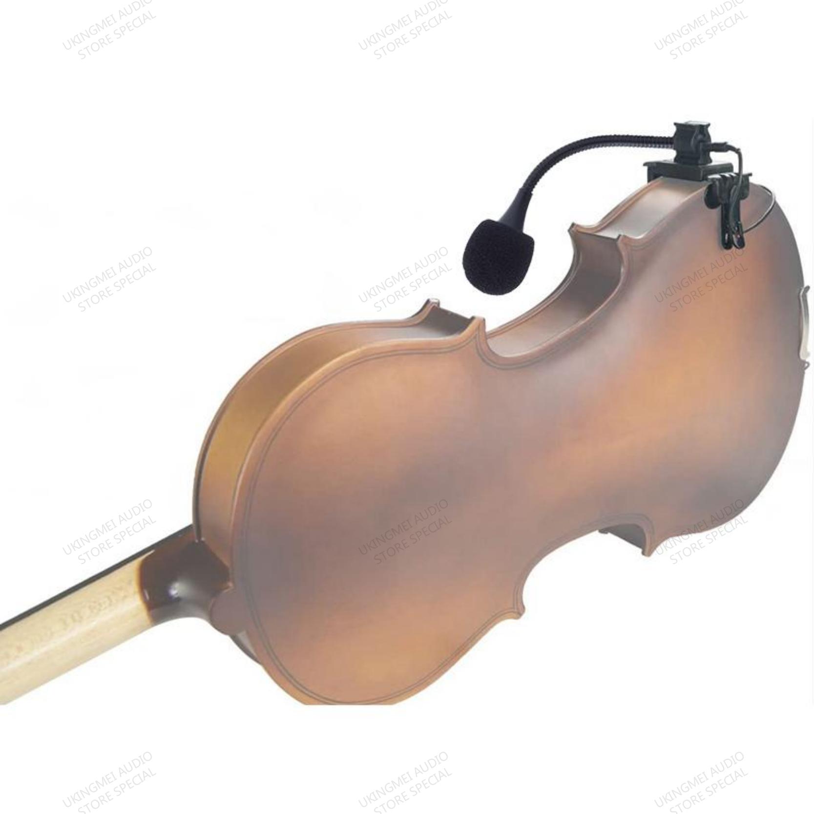 Saxofoon Gitaar Viool Klarinet Fluit Bas Piano Jazz Drum Elektrische Torch Instrument Stage Performance Condensator Microfoon: With Violin Clip