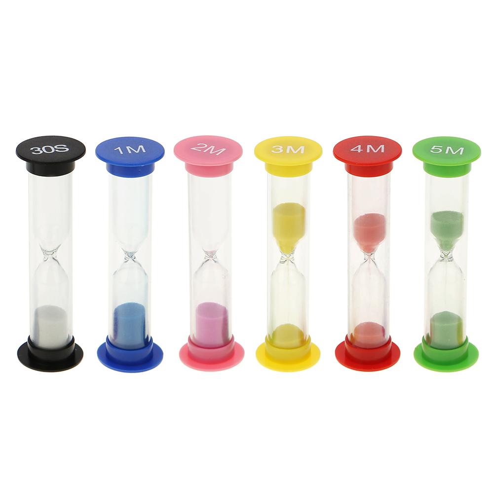 6pcs 30s/1min/2min/3min/4min/5min Hourglass Kids Toys Sand Clock Timer Kids Toys Sand Clock Timer Decorations: Default Title