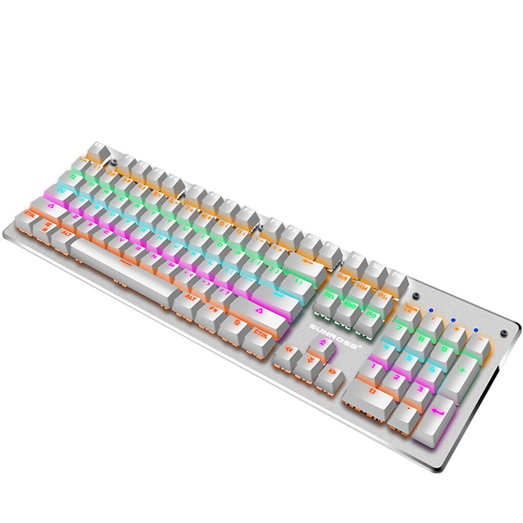 T610 niebieski przełącznik mechaniczna klawiatura bryzgoodporna USB przewodowa 104 klawiszy RGB Gamer podobne wrażenie mechaniczne na PC