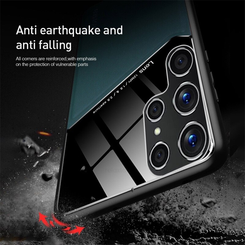 S22Ultra custodia in pelle PU supporto per auto Cover posteriore magnetica per Samsung Galaxy S22 S 22 Ultra Plus 5G cornice morbida proteggi Fundas S22 +