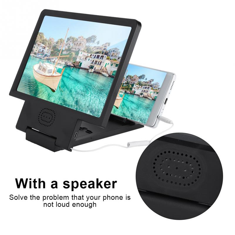 Haut-parleur de téléphone portable avec loupe d'écran vidéo HD support de support de loupe agrandir l'écran pour téléphone iPhone Xiaomi Huawei