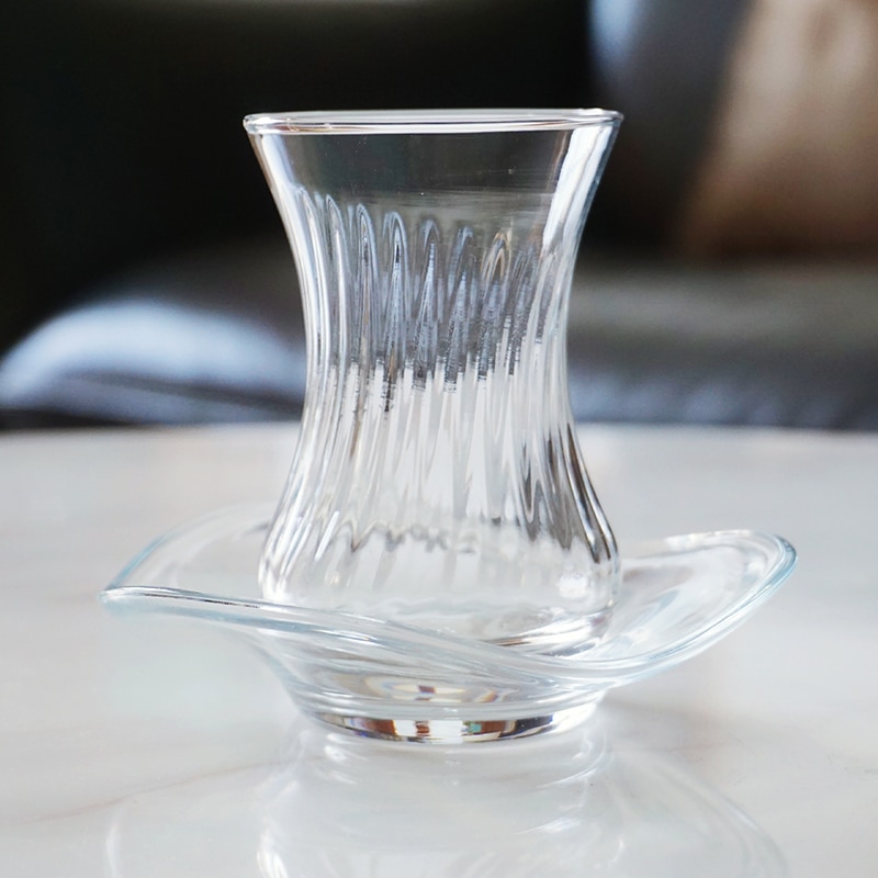 Lav merke turk kahvesi kopp tallerken sett tulipan grasiøs modellering kafé tyrkisk kaffe svart te glass krus bølge tallerken espressokopper