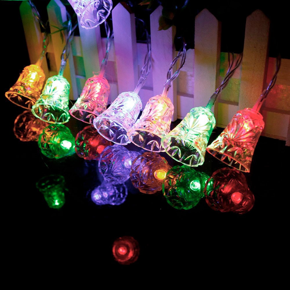 1m 2m LED Decorative String Light Bell Shaped Garland For Christmas Lights Outdoor Wedding Party Decoration HQ