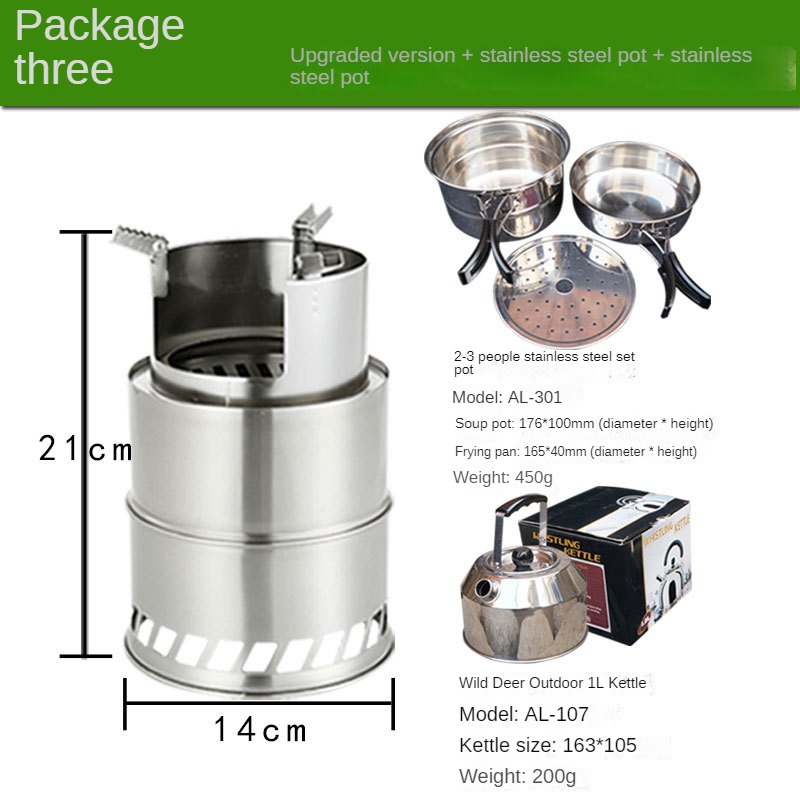 Outdoor Firewood Stove Windproof Portable Folding Wood Small Firewood Stove Gasification Picnic Stove Folding Stove Picnic