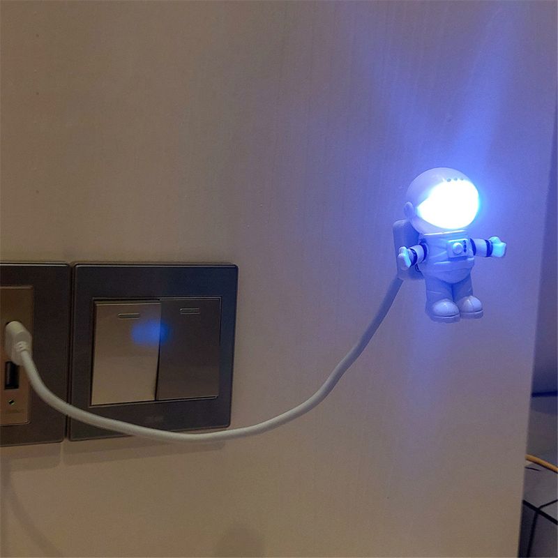 Mini Flexible Spaceman Astronaut USB Tube LED Night Light Lamp For Computer Laptop PC Notebook Reading Portable Kids Toy