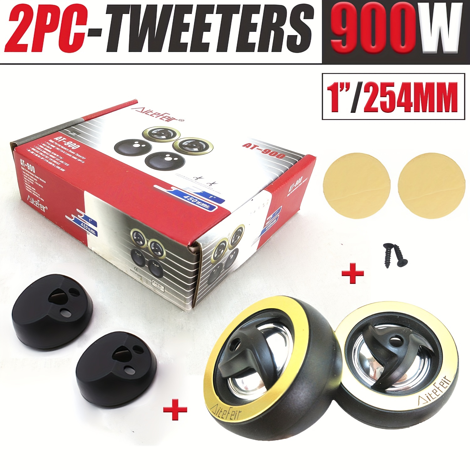 900W (2*450W) Hocheffizienter Mini-Dome-Hochtöner mit Basis, 12V Lautsprecher für Auto-Audiosysteme