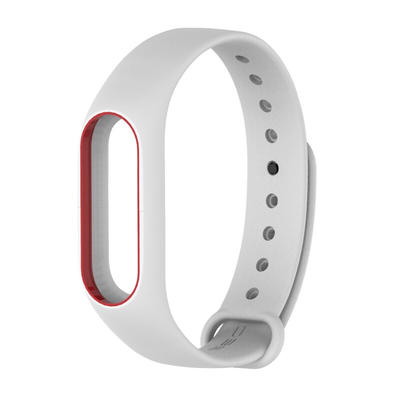 Mijobs Mi Band 2 Strap Silicone Bracelet Wristband Smart Band Accessories wrist mi band2 black Strap for Xiaomi mi band 2 Strap: White Red