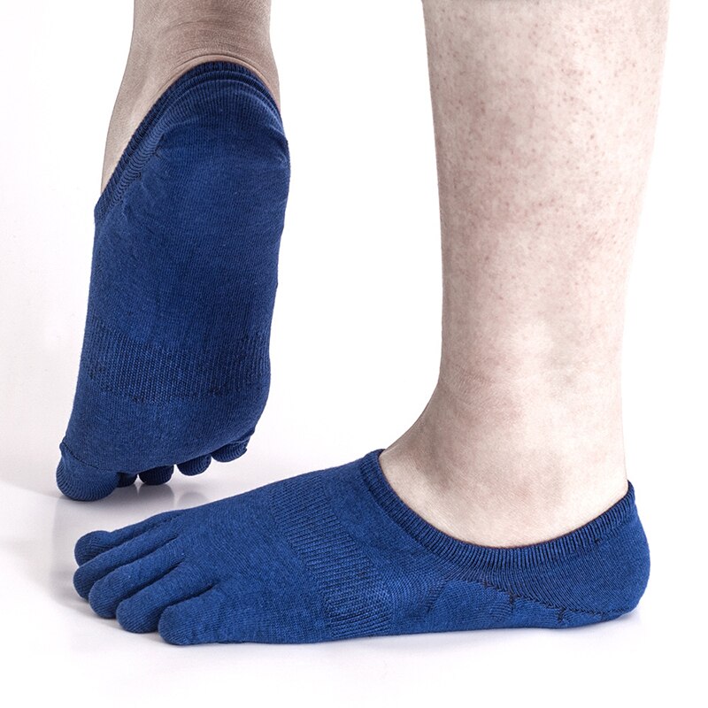 Toe Socks Men and Women Five Fingers Socks Breathable Cotton Socks Sports Running Solid Color Black White Grey Blue khaki coffee