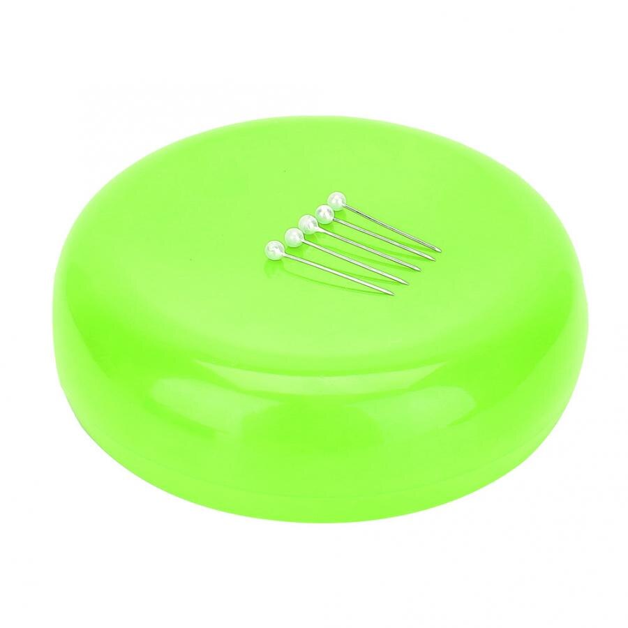 Round Magnetic Pin CushionSewing Needle Holder Storage Case Household Supplies Magnetic Sewing Pin Storage Case: green