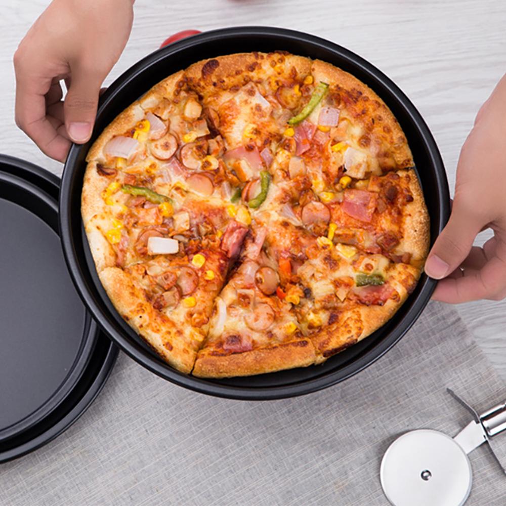 Pizza Baking Tray Aluminum Alloy Round Baking Tray High Temperature Resistant Easy to Clean 9-inch Non-stick 40DC20