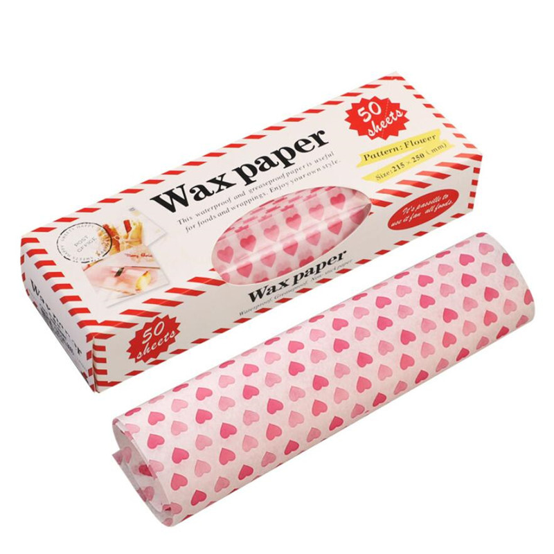 50Pcs/Lot Wax Paper Food Grade Grease Paper Food Wrappers Wrapping Paper For Bread Sandwich Burger Fries Oilpaper Baking Tools