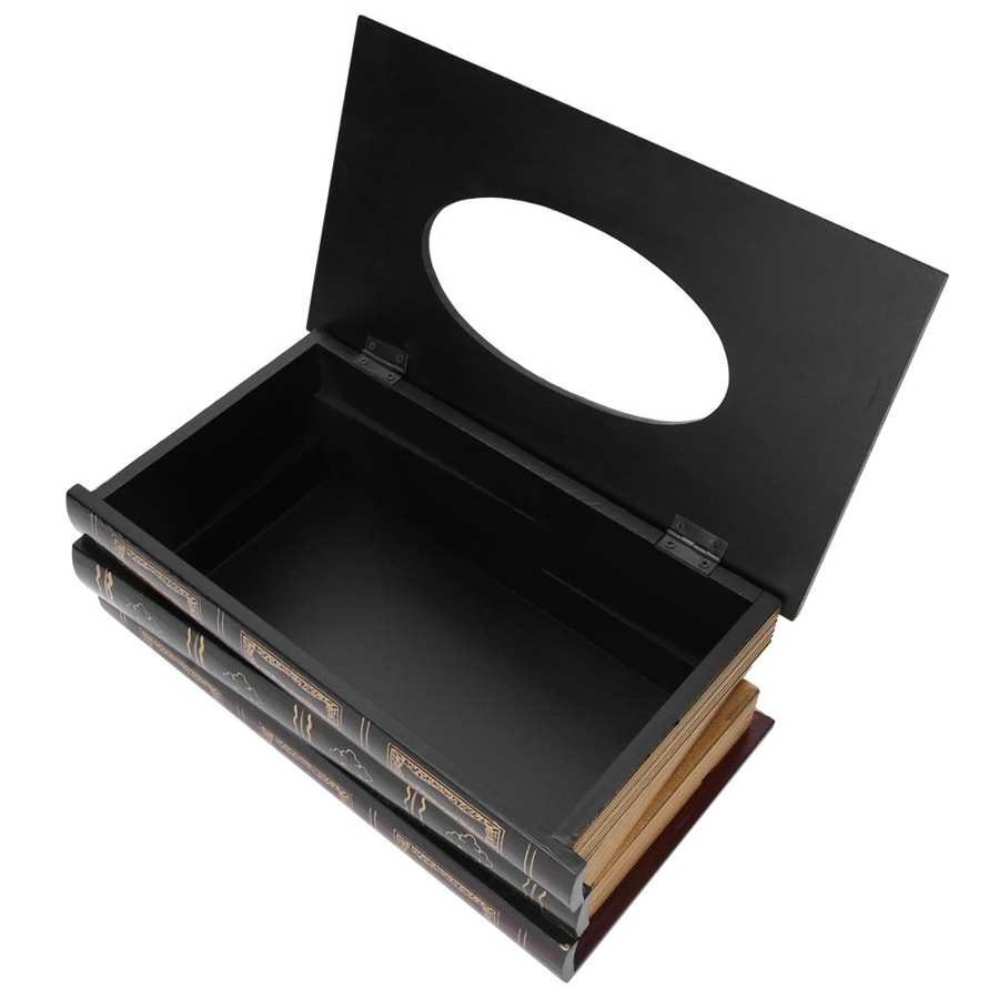 Boek Vorm Tissue Doos Houten Bruin Retro Europese Stijl Grote Capaciteit Servet Doos Houder Dispenser 2 Stijlen