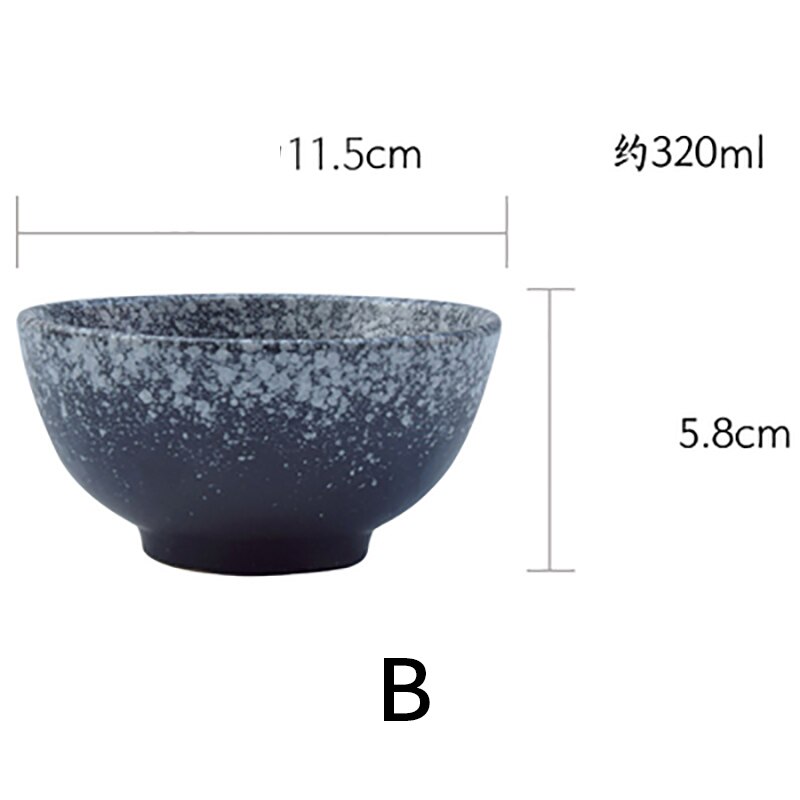 Cuenco de cerámica japonés para el hogar, Bol para arroz, Sushi, ensalada, desayuno, vajilla de cocina para Hotel: B