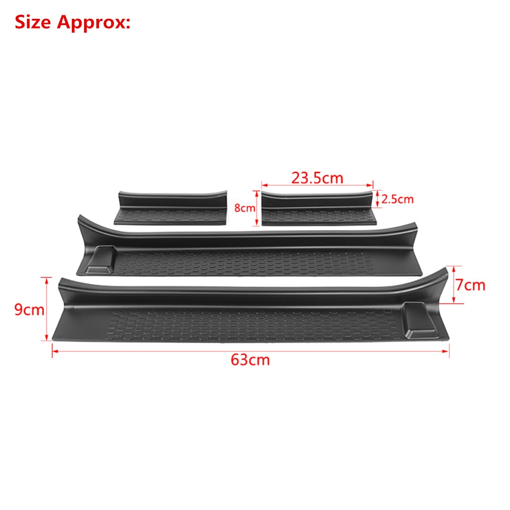 for Jeep Wrangler JL Gladiator JT Welcome Pedal Cover Door Enter Guard Sill Scuff Plate ABS Black Car Accessories