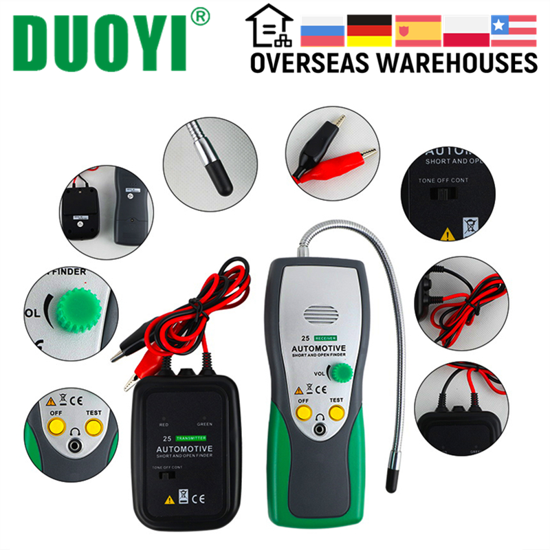 DUOYI DY25 Automotive Short Open Circuit locating Finder Tester Tracker Wire Tracing identification 6-24v for trucks PK EM415pro: Default Title