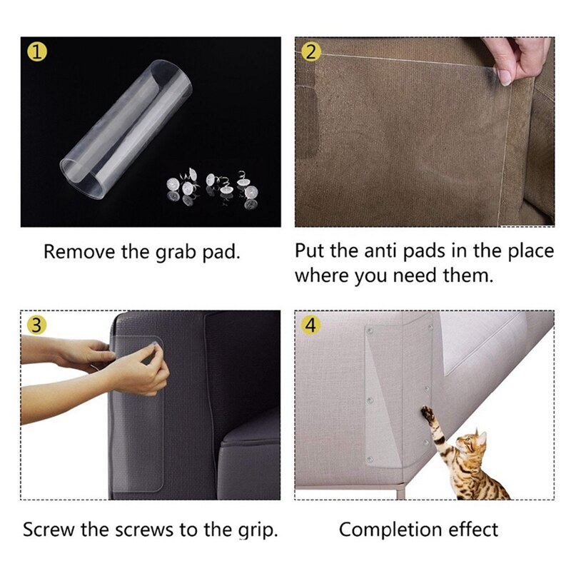 4Pcs Kat Scratch Guards Grote Meubels Sofa Muren Pet Couch Protector Cat Scratch Guard Shield Voor Lederen Sofa Couch deur