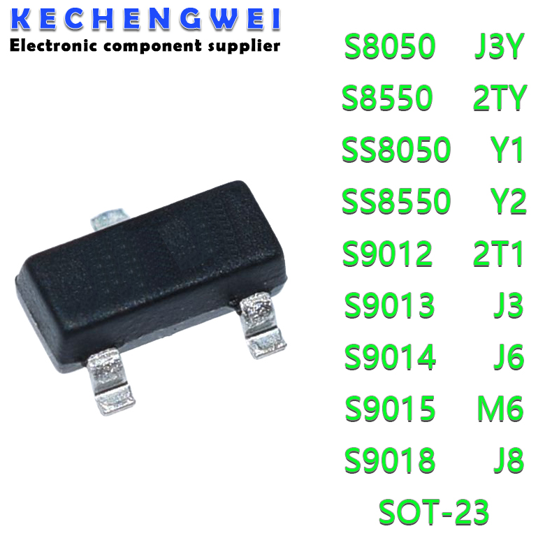 50 Uds S8050 S8550 SS8050 SS8550 S9012 S9013 S9014 S9015 S9018 J3Y STY Y1 Y2 2T1 J3 J6 M6 J8 Transistor SMD SOT23