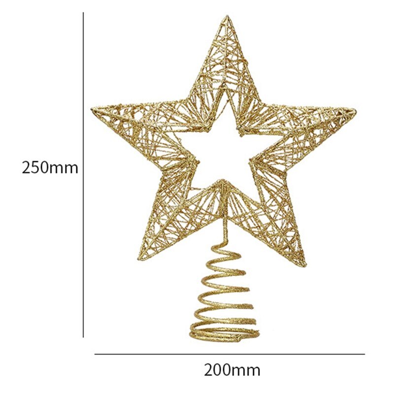 Kerst Ambachten Kerstboom Boom Top Ster Ijzeren Decoratie Props Holle Vijfpuntige Ster Boom Top Ster