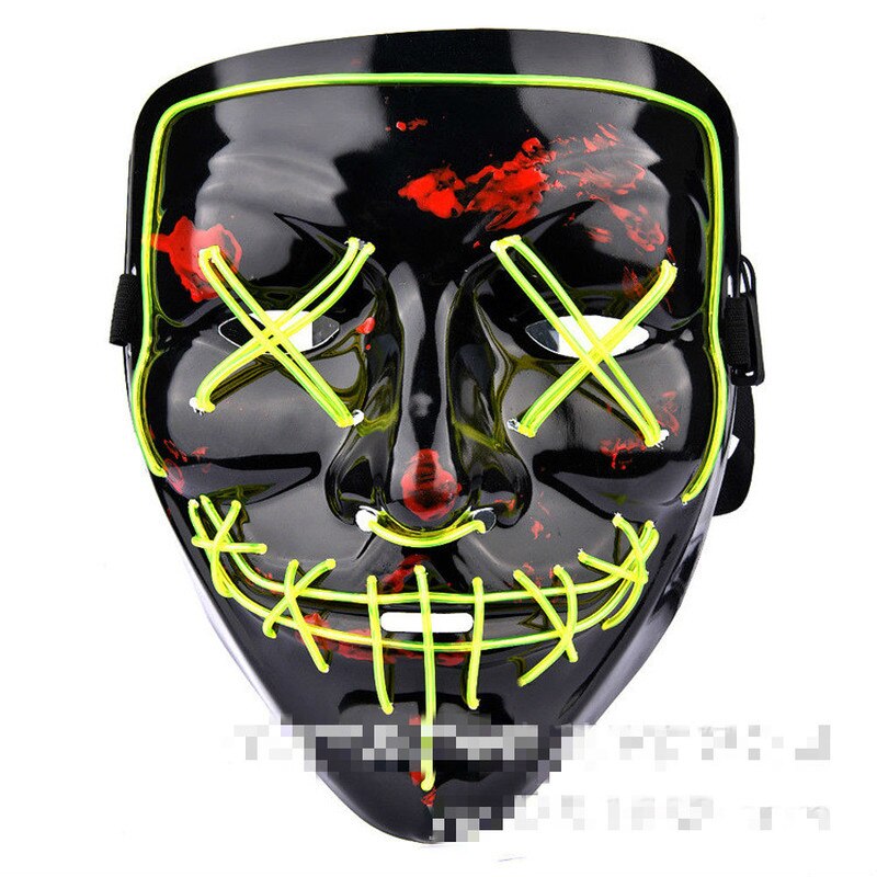 Halloween Luminous Mask Glitter Blood Horror Thriller LED Party Mask Party Mask Luminescent Carnival Light Mask