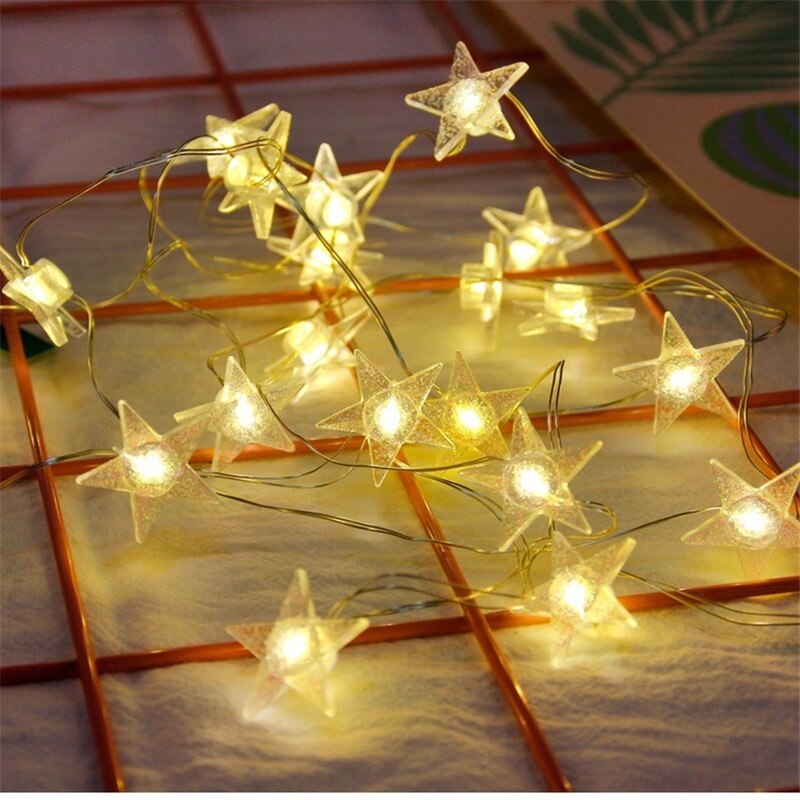 2M 20 LED String Light Cartoon Flamingo Cactus Heart Star Shape String Fairy Lights for Home Bedroom Party Decorations