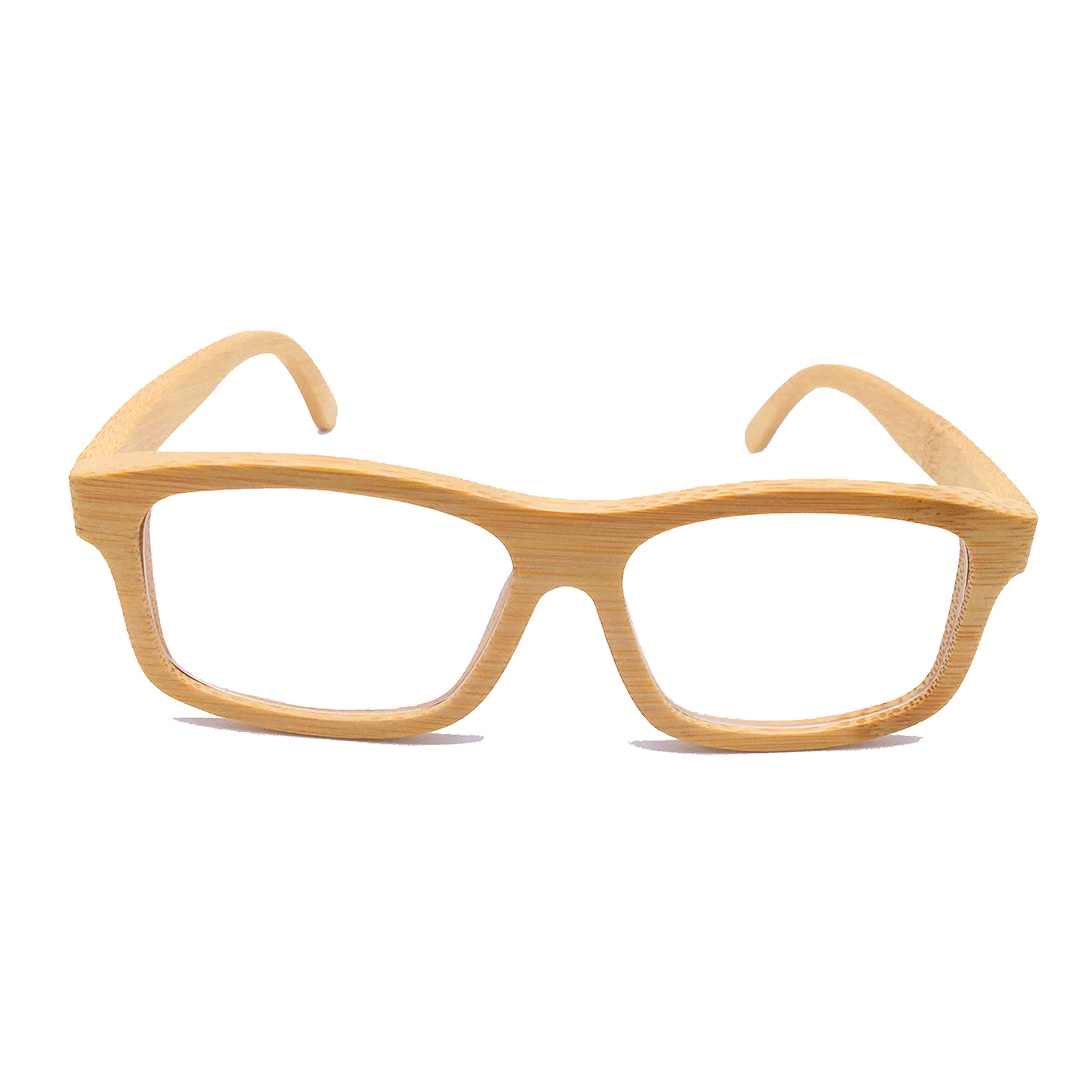 HDCRAFTER Real Wood Bamboo Eyeglasses Frames for Men Women Vintage Retro Myopia Optical Glasses Frame With Clear Lens