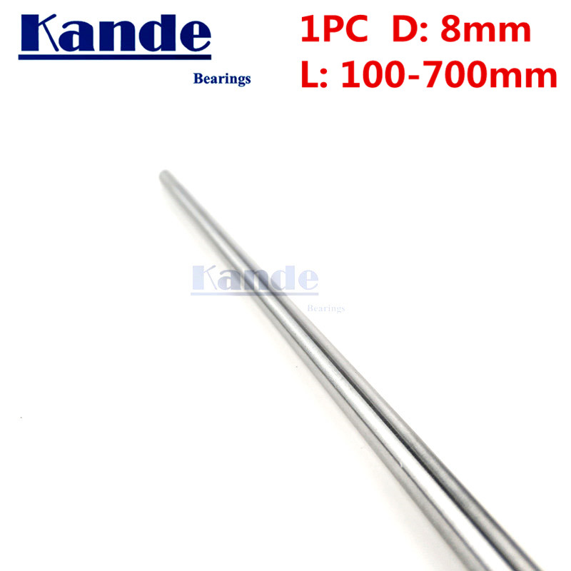 Kande lager 1pc d : 8mm 3d skrivarstång axel 8mm linjär axel förkromad stång axel cnc delar 100mm 100 - 600mm