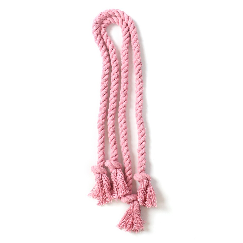 Curtain Buckles Tie Rope Handmade Weaving Cotton Linen Clips Tiebacks Holder Solid Color Curtain Holder Rope Home Decor: Pink