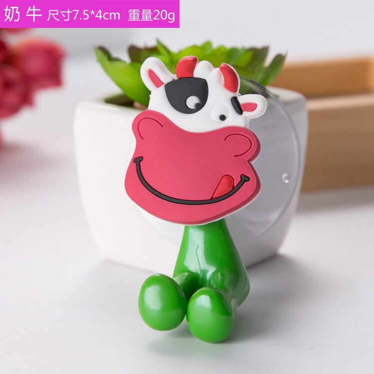 Dier Leuke Cartoon Zuignap Tandenborstelhouder Badkamer Accessoires Set Muur Zuig Holder Tool: Cw