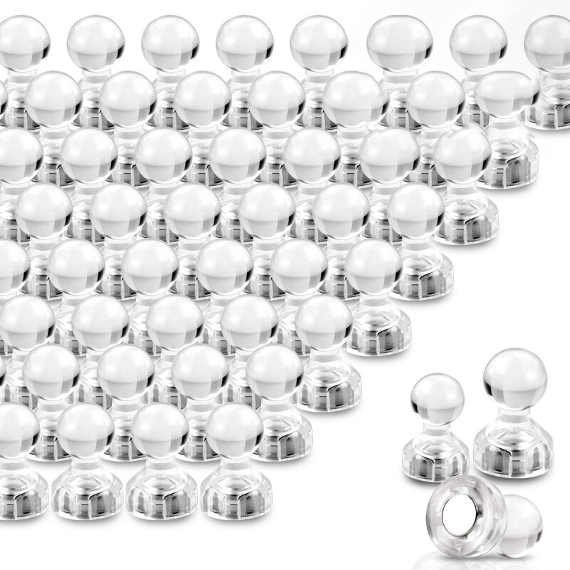 120 pakke tryknålsmagneter, gennemsigtige farve køleskabsmagneter, perfekt til whiteboardmagneter, kontormagneter, kortmagneter