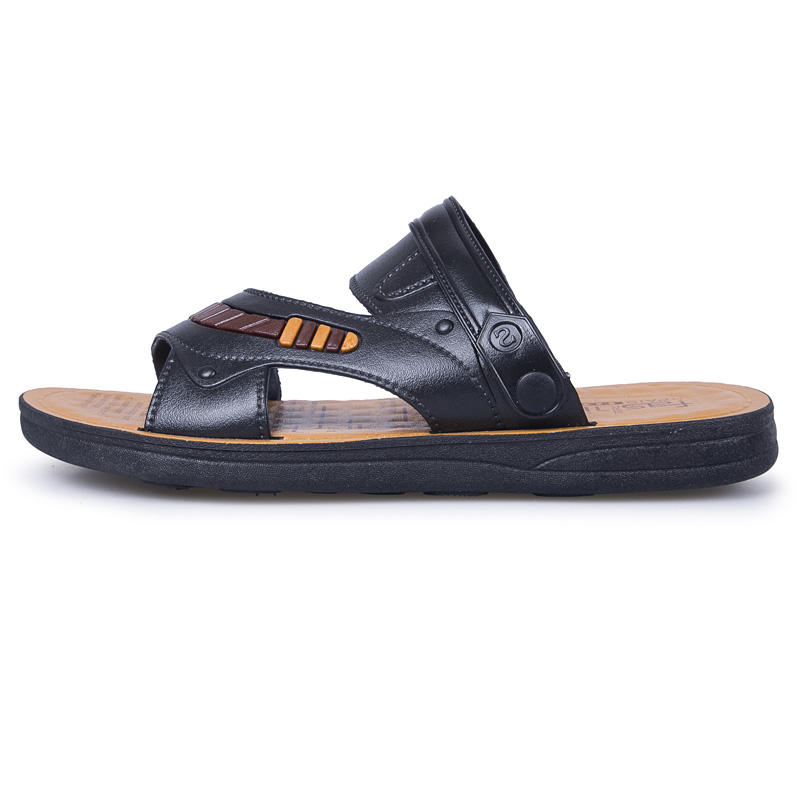 Mænds sandaler åben tå slip on casual sko mænd flade skridsikre hjemmesko romerske sommer strandsandaler sandalier hombre: Sort / 10