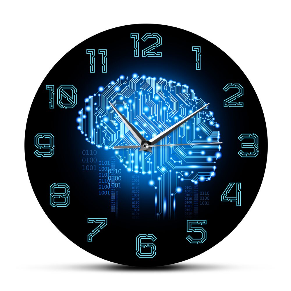 Horloge murale à Code binaire pour Geeks, horloge murale à mouvement silencieux, décoration de bureau, société, Circuit imprimé