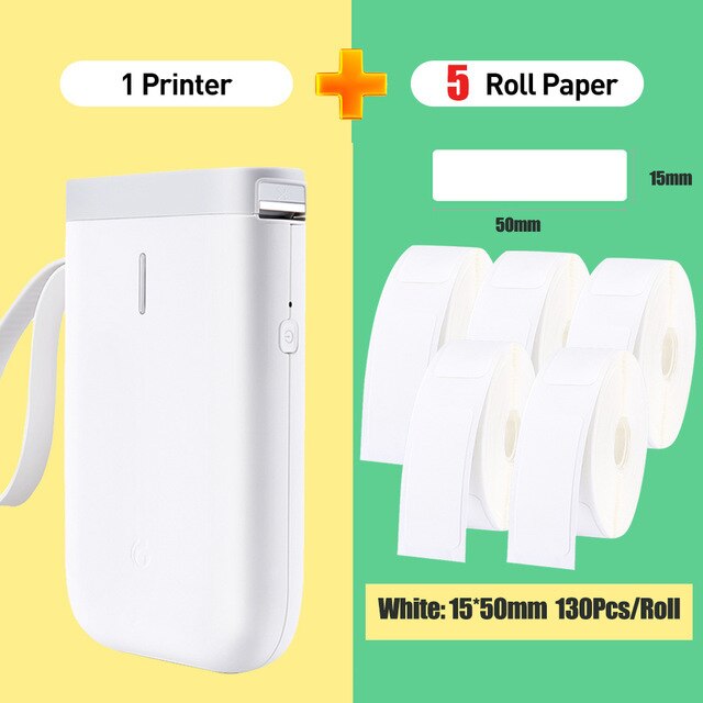 Niimbot D11 Wireless label printer Portable Pocket Label Printer Bluetooth Thermal Label Printer Fast Printing: D11 5 White Label X