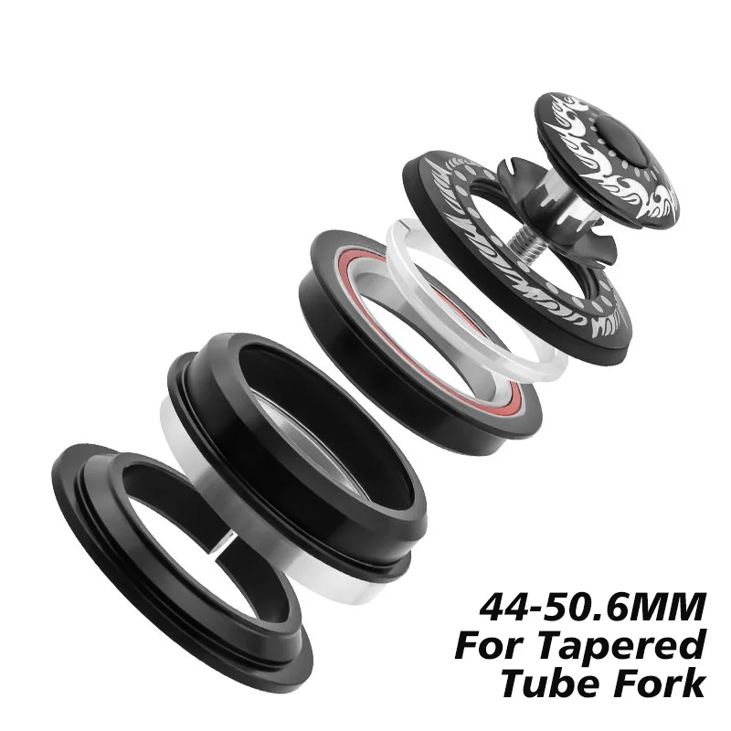 Serie sterzo per bicicletta 30 34 42 44 41.8-52 42-47 44-56 44-50.6mm Serie sterzo MTB 1 1/8 1 1/2 Tubo conico Auricolare a tubo dritto integrato: Oro