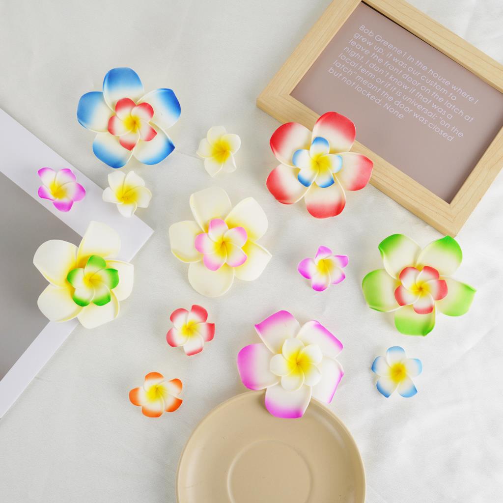 10 pz Plumeria hawaiano PE schiuma frangipane fiore artificiale copricapo fiori uovo fiori per decorazioni di nozze forniture per feste