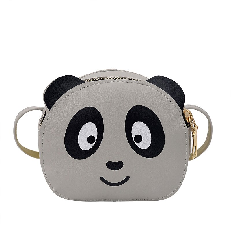 Schulter Taschen Mädchen Mini Umhängetaschen Nette 3D Karikatur Panda Umhängetasche Wilden Kette Reise Kleine Taschen: grau