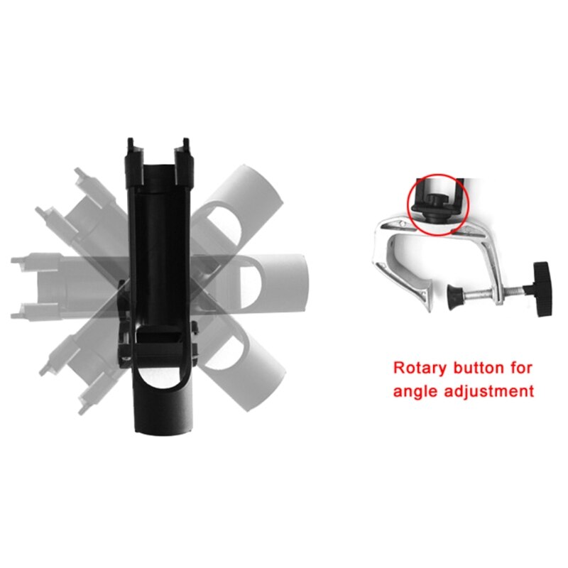 Fishing Boat Kayak Rods Holder with Large Clamp Opening 360 Degree Adjustable Fishing Rod Racks Folding Holder